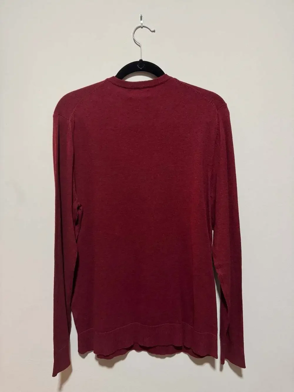 Alfani Mens Regular Fit V-Neck Sweater Red Velvet Htr Medium